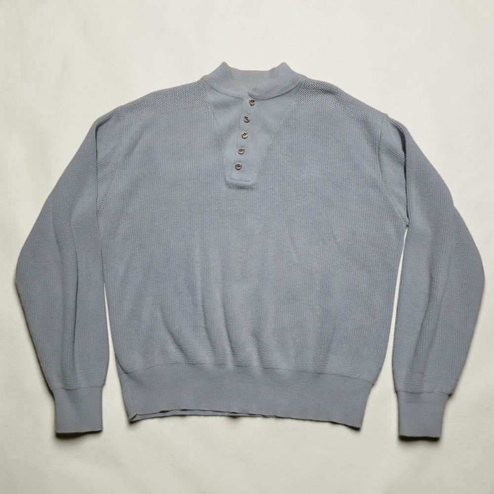 Vintage Alps Sweater Mens XL Pullover Henley 1/4 Button Rugged Outdoors